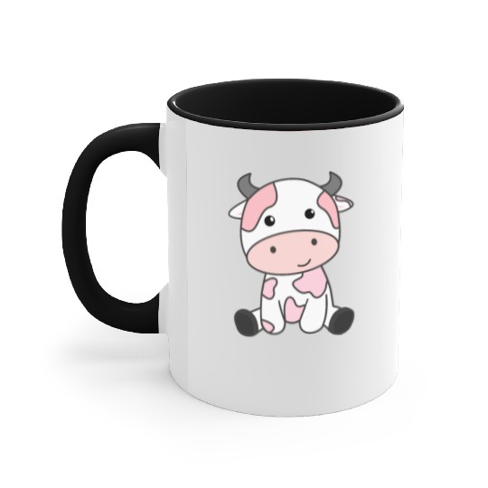 Strawberry Cow Cute Pink Strawberry Cow Kawaii Accent Mugs