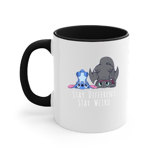 Stay Different Stay Weird Toothless And Stitch Accent Mugs