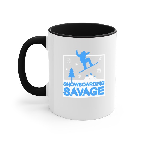 Snowboarding Savage Kids Cool Youth Freestyle Snow Accent Mugs