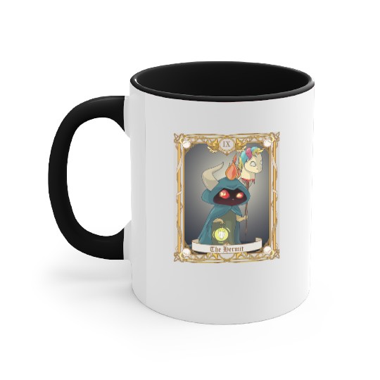 The Hermit Tarot Card, Major Arcana Anime Baphomet Accent Mugs