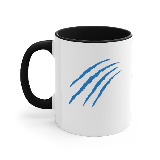 Cat Claw Marks (Blue) Accent Mugs