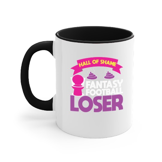 Fantasy Football Loser Poop Funny Accent Mugs