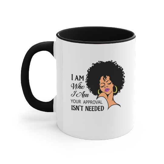 Black Queen Lady Curly Natural African American Accent Mugs
