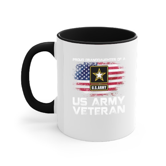 Proud Granddaughter Of A Us Army Veteran Military Accent Mugs