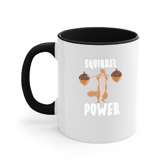 Squirrel Weightlifting Workout Gym Muscles Accent Mugs
