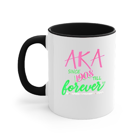 AKA Sorority Alpha Kappa Pink And Green Twenty Pea Accent Mugs