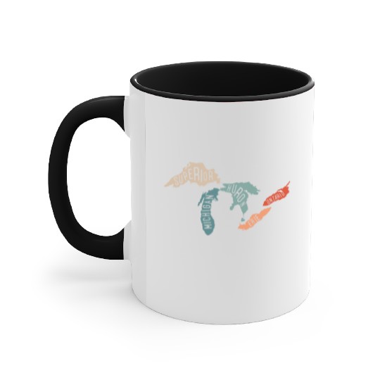 Great lakes USA, Michigan Lake Erie Lake Accent Mugs