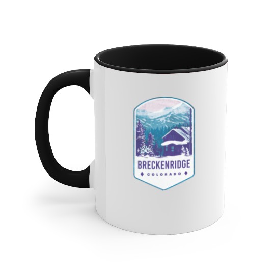 Breckenridge Colorado Ski Badge Accent Mugs