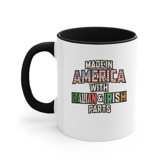 Italian And Irish Made In America Mix Heritage Vin Accent Mugs
