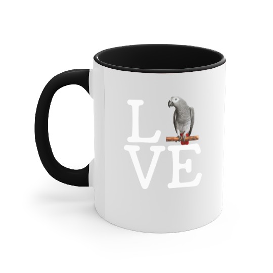 i love my grey parrot, african grey parrot Accent Mugs