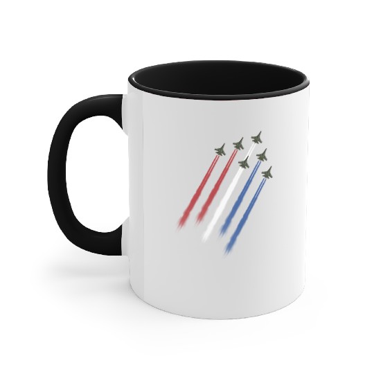 Airplane USA 4th of July Aviation American Flag Accent Mugs