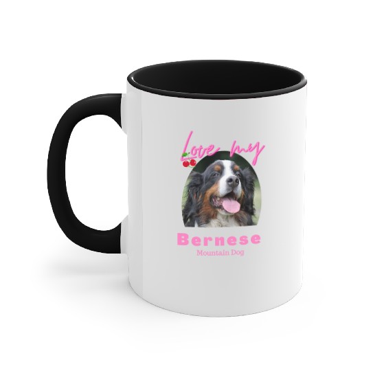 Love my Bernese Mountain Dog Girl Accent Mugs