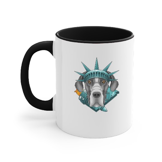 Statue Of Liberty Great Dane 4th Of July Dog USA A Accent Mugs