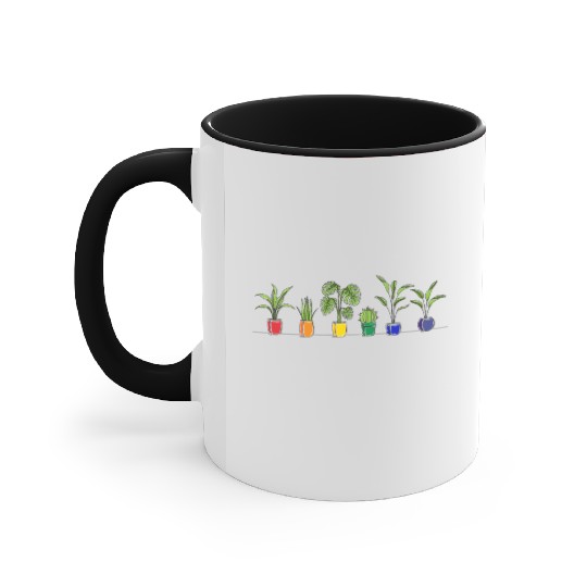LGBTQ Plant LGBT Pride Rainbow Accent Mugs