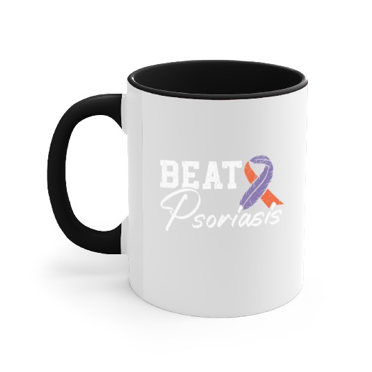 Beat Psoriasis Skin Disease Psoriasis Awareness Accent Mugs