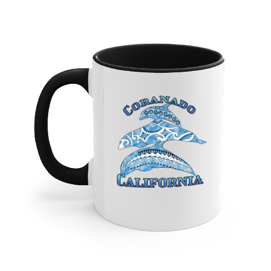 Coranado California Vacation Tribal Dolphins Accent Mugs