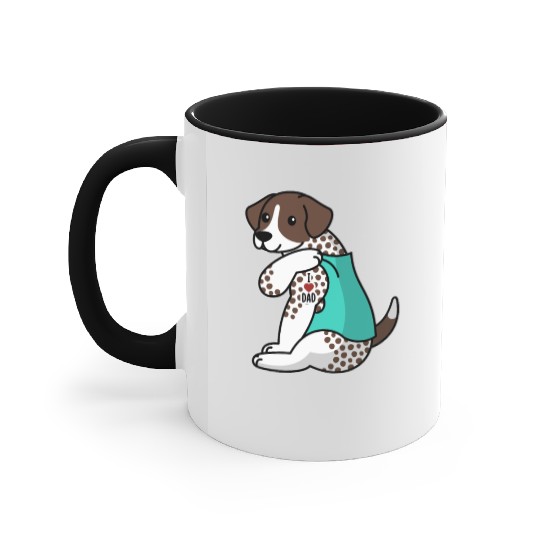 I Love Dad German Shorthaired Pointer Accent Mugs