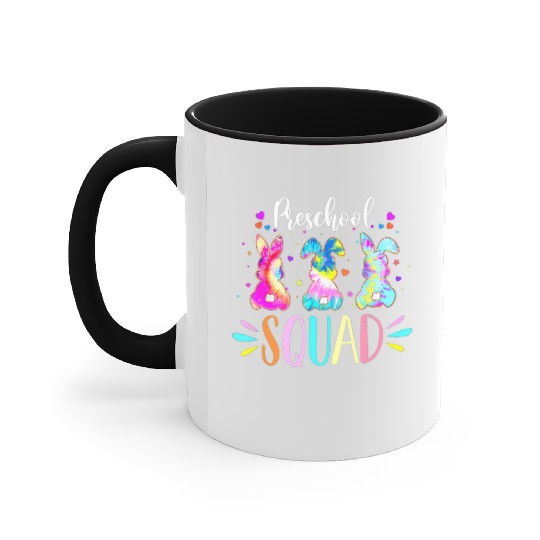 Cute Bunnies Preschool Teacher Squad Easter Day Accent Mugs
