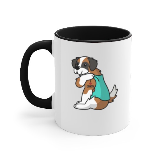 Saint Bernard I Love Grandma Accent Mugs