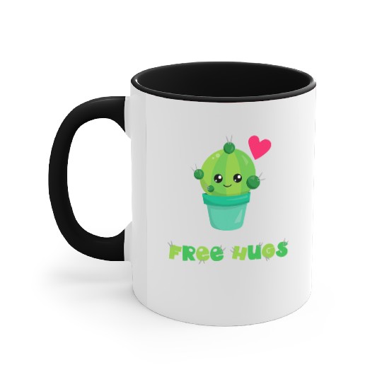 Free Hugs Accent Mugs Succulent Pun Cactus Gardening