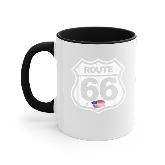 Vintage Route 66 retro style Accent Mugs