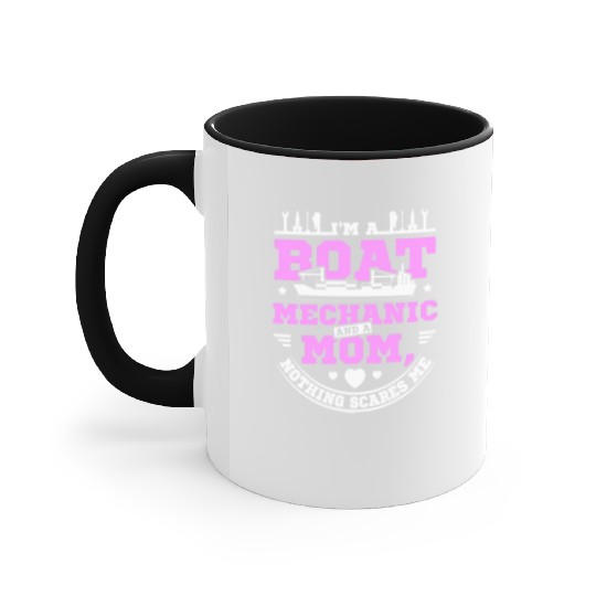 Boat mechanic and mother mom Accent Mugs