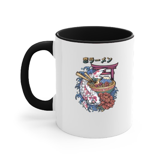koi fish ramen Accent Mugs