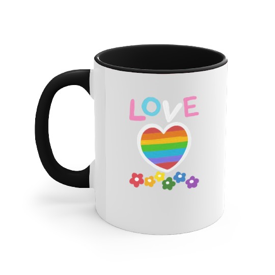 Love Flower Pride, lgbt community Accent Mugs