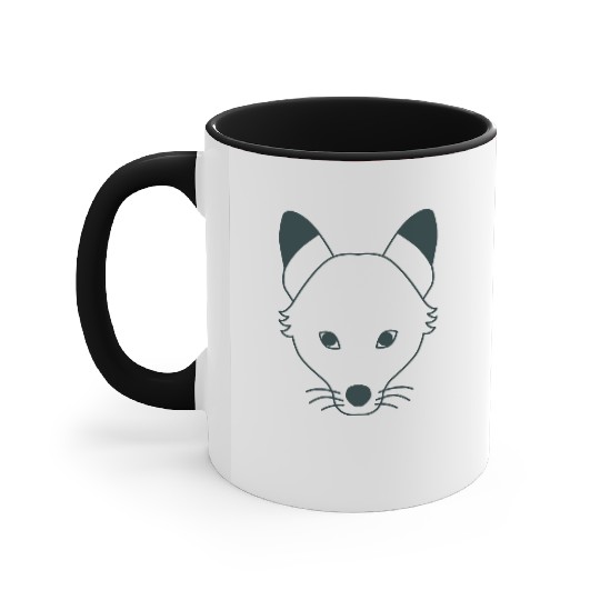 long wolf face Accent Mugs