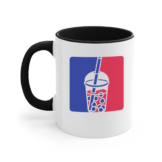 Blue red bubble tea Accent Mugs
