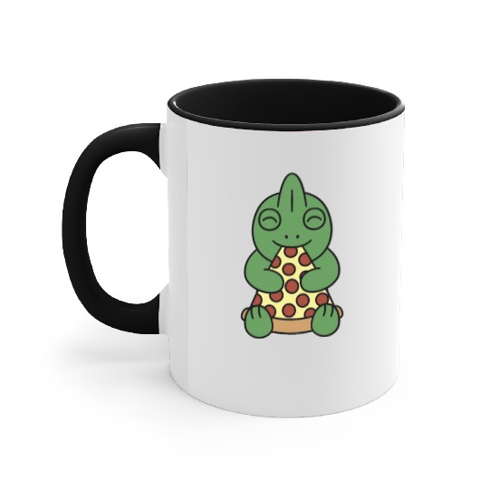 Chameleon Pizza Lover Accent Mugs