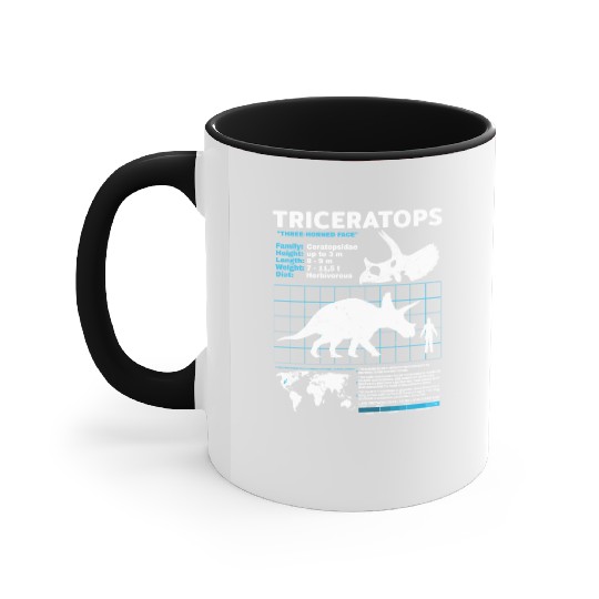 triceratops fact sheet Accent Mugs