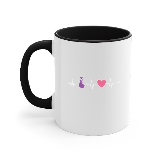 purple snap love, k pop music, korean pop music Accent Mugs