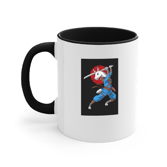 Llama Ninja Samurai Accent Mugs