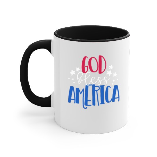God Bless America Patriotic American 4th of Julygo Accent Mugs