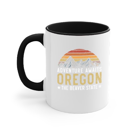Adventure Awaits Oregon The Beaver State USA Accent Mugs