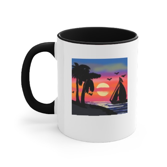 Beach Sunset Accent Mugs