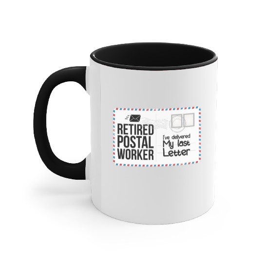 Retired Postal Worker Retirement Mailman Postman Accent Mugs
