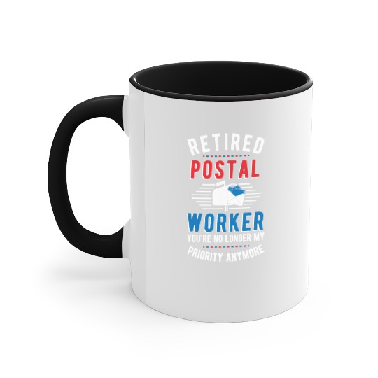 Retired Postal Worker Retirement Mailman Postman Accent Mugs