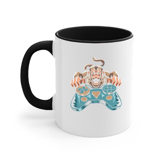 Gamer Proboscis Monkey Ape Wildlife Zookeeper Accent Mugs