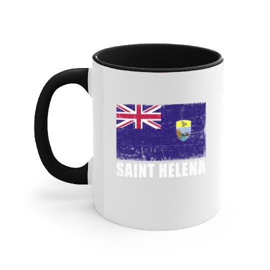 Saint Helena Flag Grunge Country Flag Saint Helena Accent Mugs