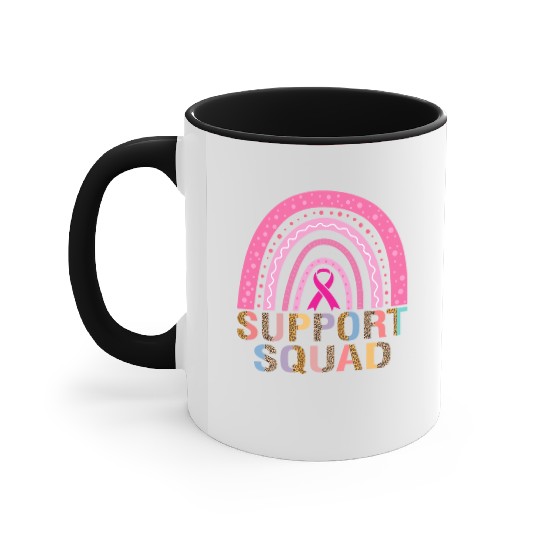Support Squad Leopard Pink Warrior Breast Cancer Accent Mugs