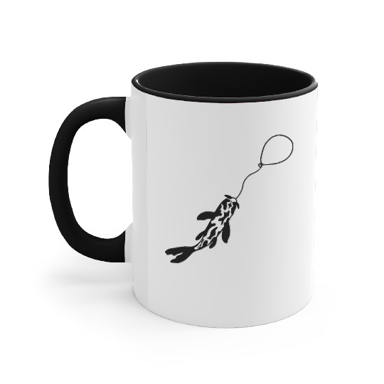 fishing koi fish balloon Accent Mugs