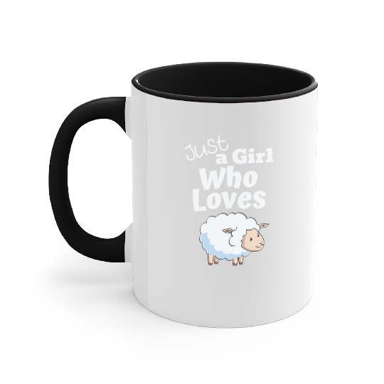 Just A Girl Who Loves Sheep Farm Animal Lover Accent Mugs