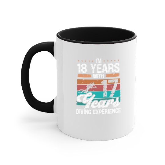 35 Birthday Idea Scuba Diving 35 Year Old Diver Accent Mugs