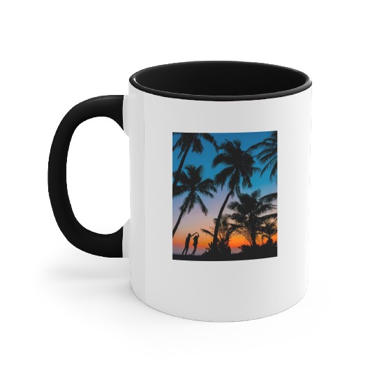 SWEETNESS OF DANCE -SUNSET IMAGE. Accent Mugs