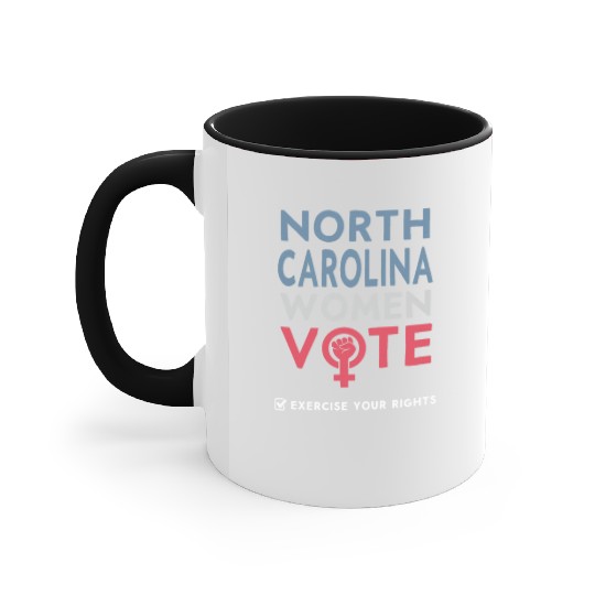 North Carolina Women Vote Voter 2022 Election Accent Mugs