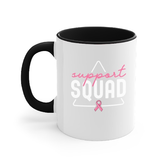 Breast Cancer Support Squad Matching Family Accent Mugs
