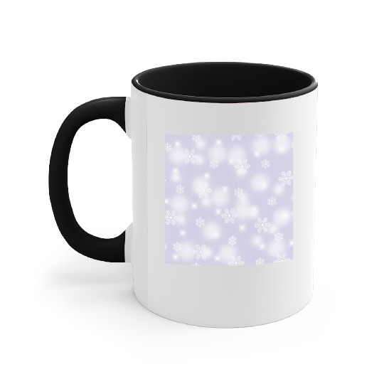 Lavender Snowflakes Pattern Accent Mugs