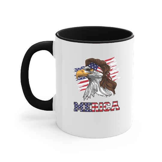 American Bald Eagle Mullet Merica Bird Of Prey Accent Mugs